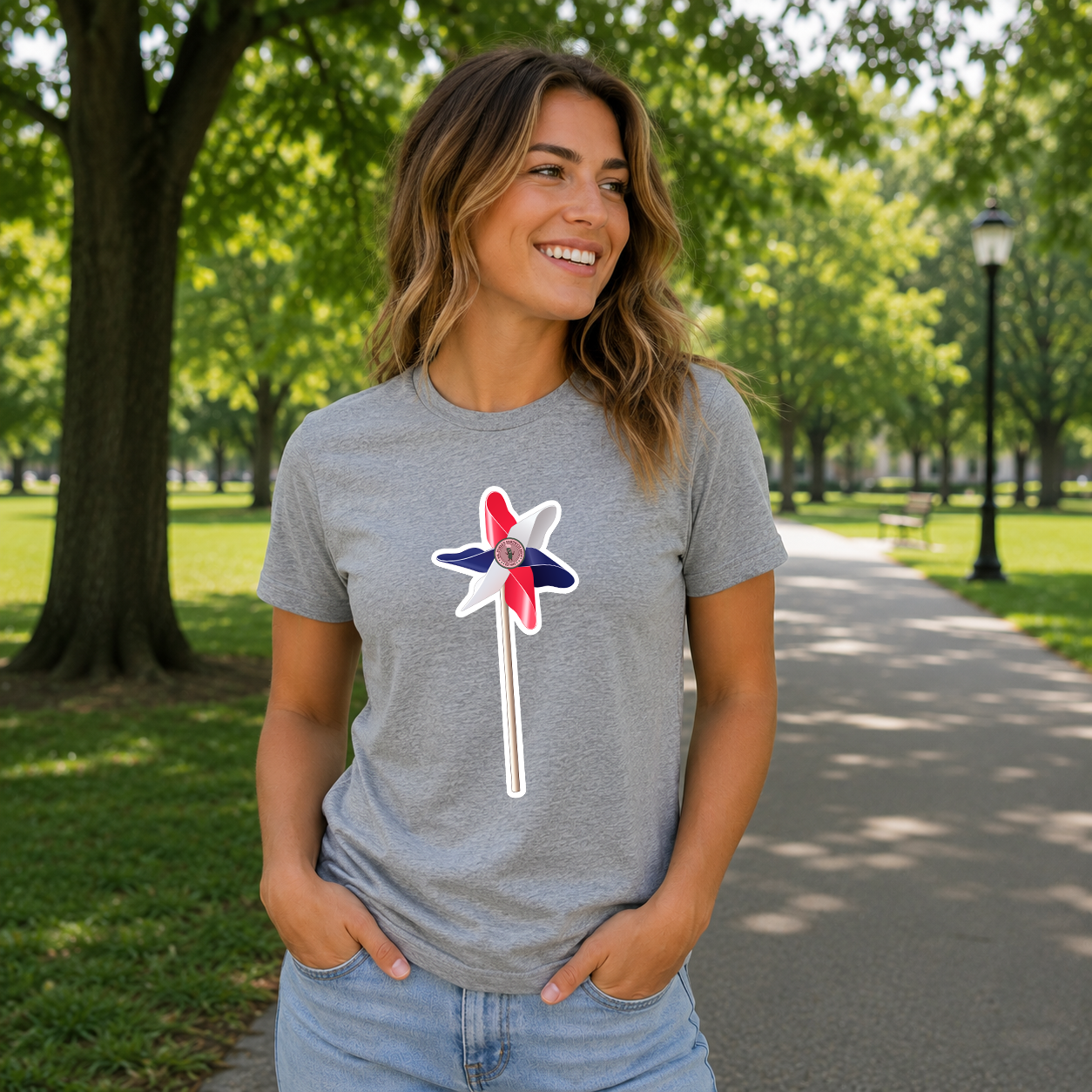 Mr. Pickle's July Sticker Pinwheel Tee – Bella Canvas T-shirt
