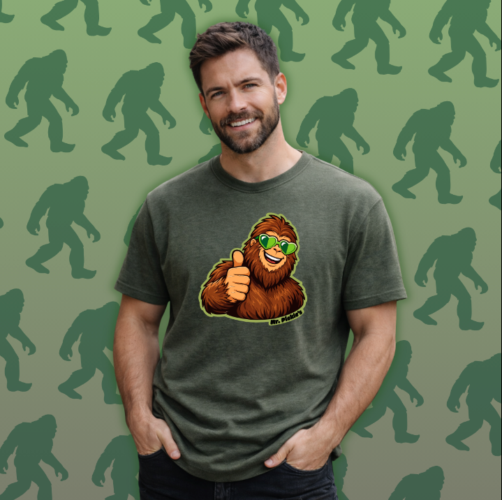 Mr. Pickle's Bigfoot Thumbs Up T-Shirt Sasquatch - March Sticker Design