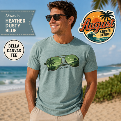 Mr. Pickle's August Sticker SunglassesTee – Bella Canvas T-shirt
