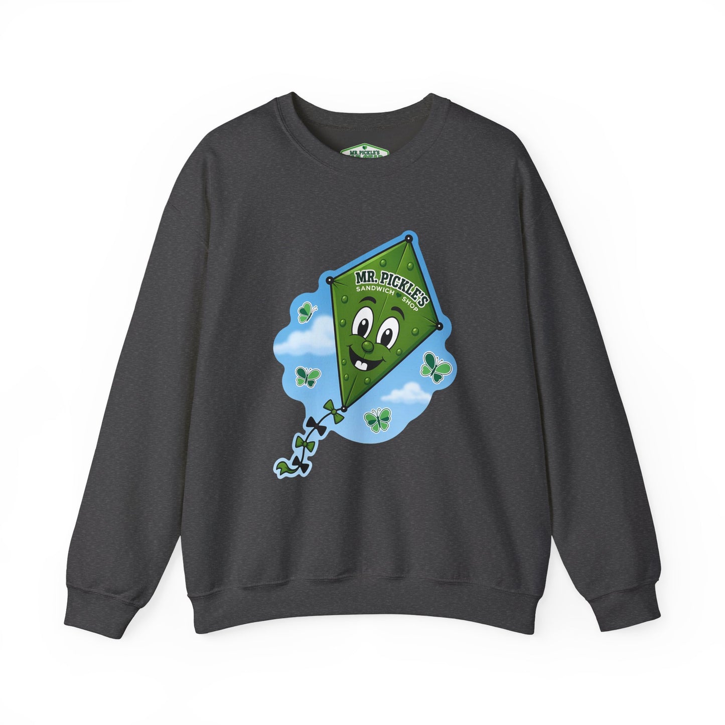 Mr. Pickle's September Sticker Kite – Gildan Crewneck Sweatshirt