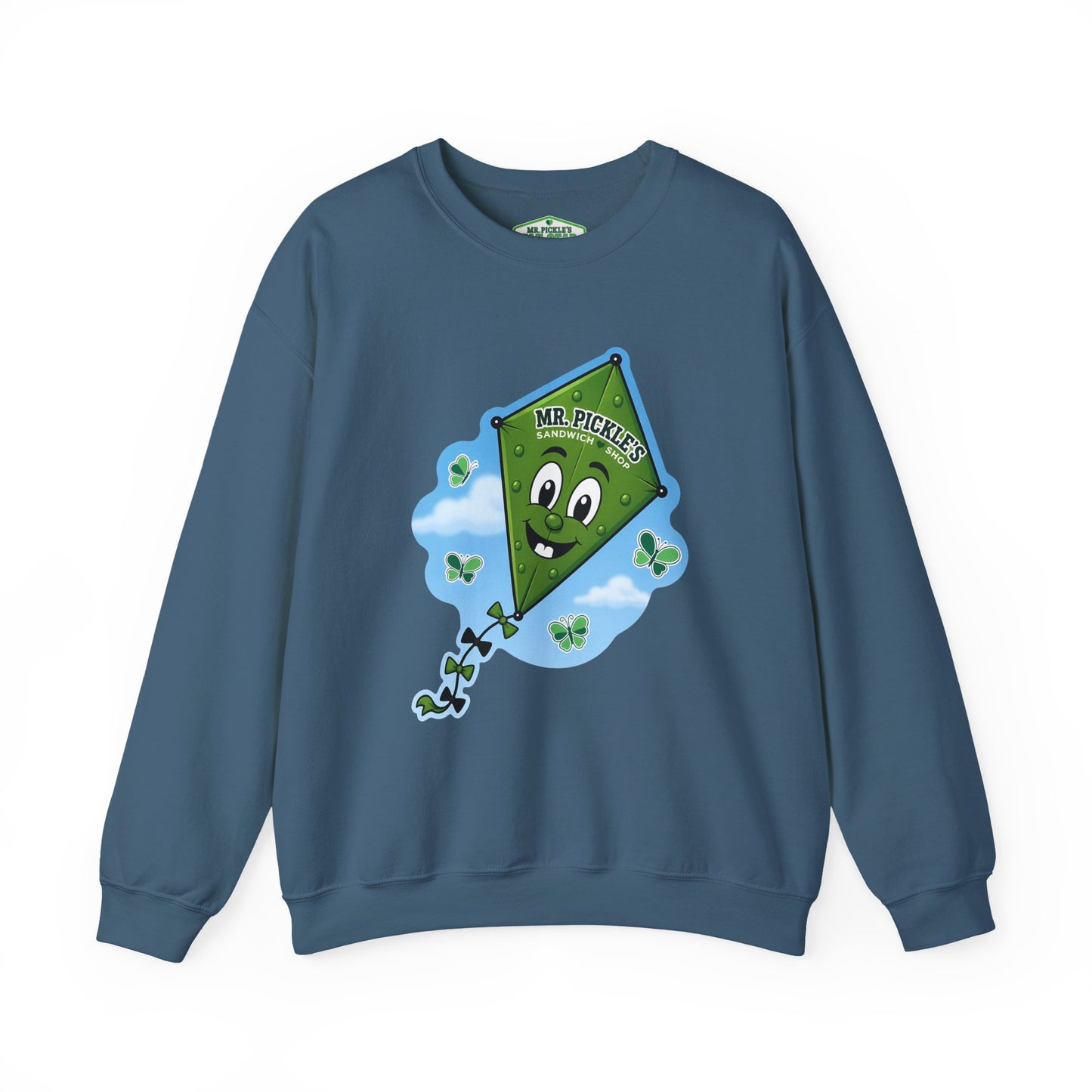 Mr. Pickle's September Sticker Kite – Gildan Crewneck Sweatshirt