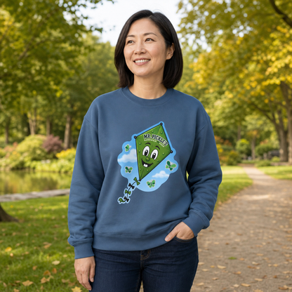 Mr. Pickle's September Sticker Kite – Gildan Crewneck Sweatshirt