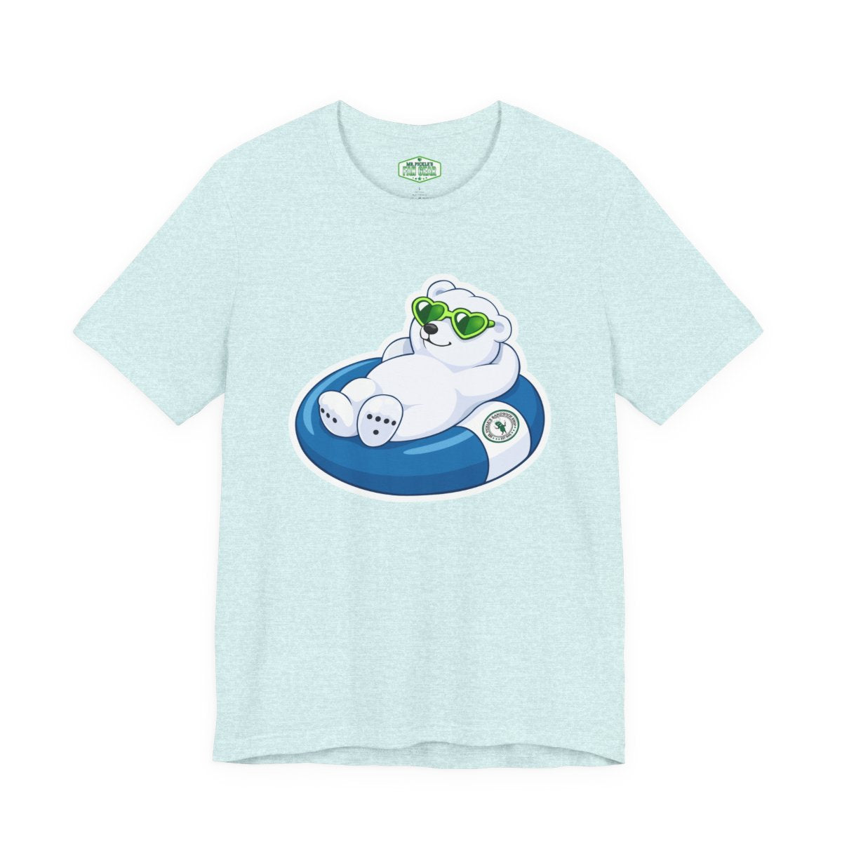 Mr. Pickle's June Sticker Polar Bear Float Tee  - Bella Canvas T-shirt