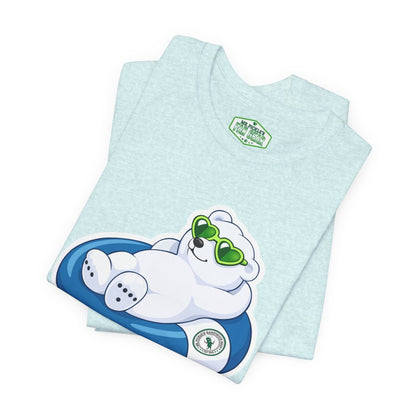 Mr. Pickle's June Sticker Polar Bear Float Tee  - Bella Canvas T-shirt