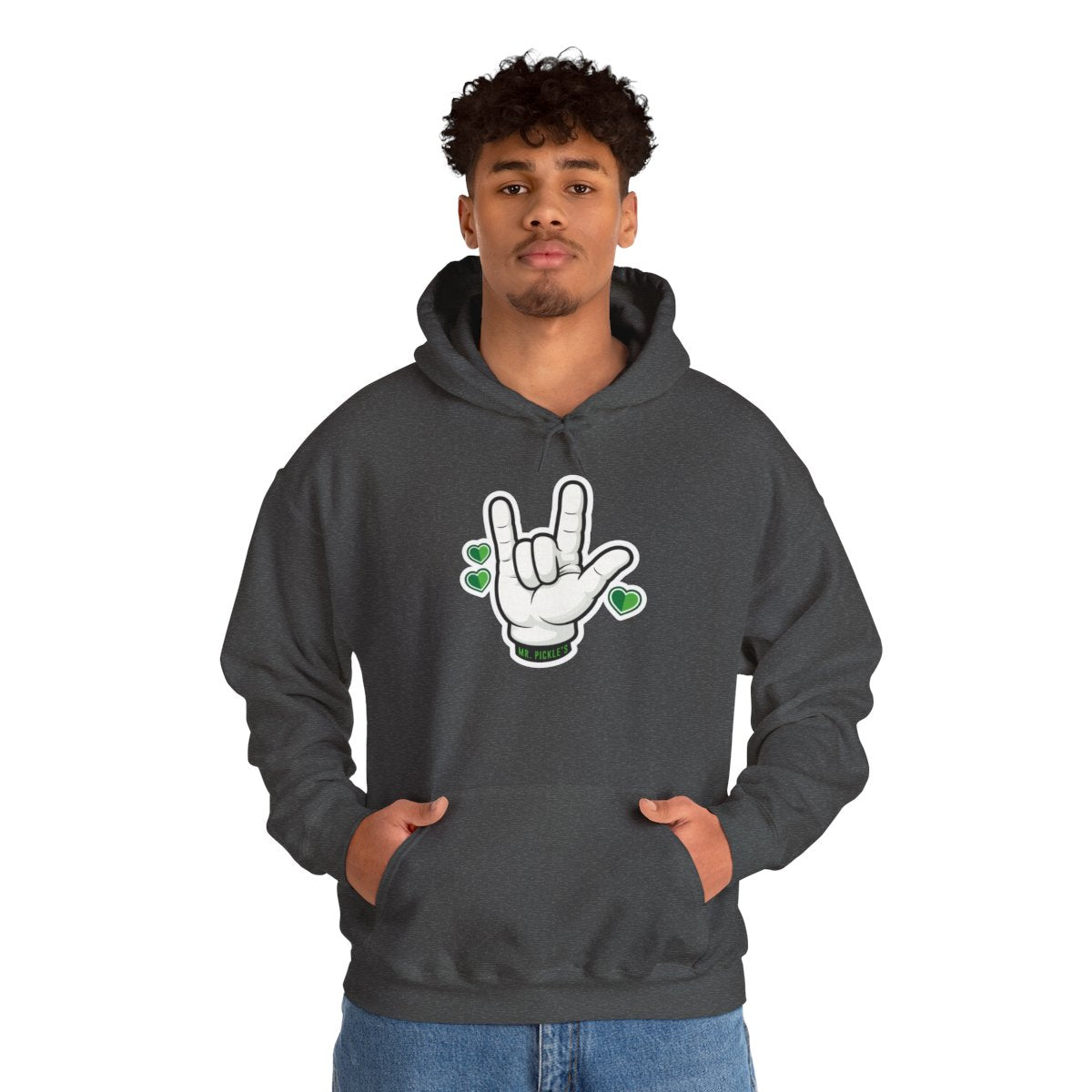 Mr. Pickle's Love Sign Tee April Sticker Hoodie