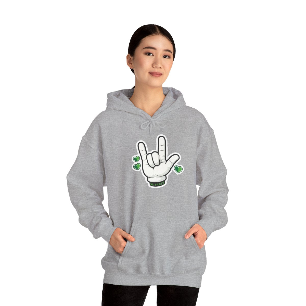 Mr. Pickle's Love Sign Tee April Sticker Hoodie